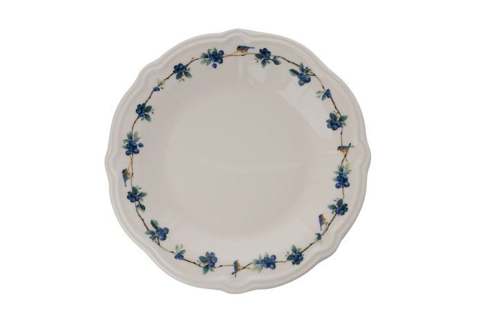 Hermia Blueberry Juego de Cena de Porcelana de 24 Piezas en Blanco, Azul y Verde Hermia Blueberry Juego de Cena de Porcelana de 24 Piezas en Blanco, Azul y Verde